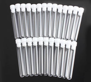 5/10/20 pack sizes 15/16 x100mm Transparent Plastic Test Tubes With Lids.